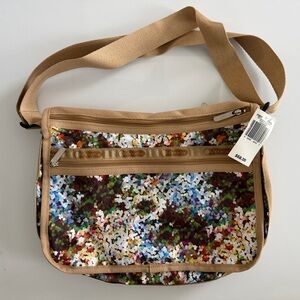 LeSportsac Colorful Confetti Crossbody Bag. Deluxe Everyday Bag Prism and Tack